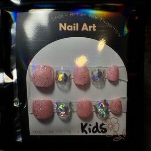 Pink Glitter Kids Nail Art Set